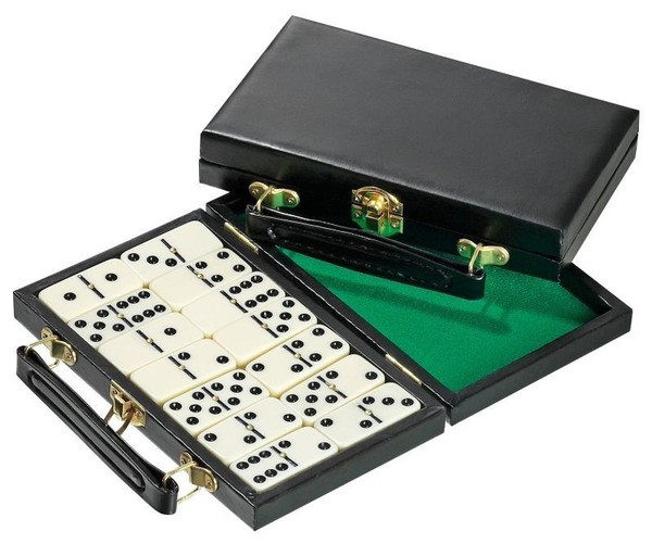 Domino Doppel 6 Im Koffer 28 Spielsteine Reisespiel Gesellschaftsspiel-image