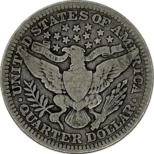 1901 Barber Silver Quarter in a SAFLIP® - Fine- (VG+)