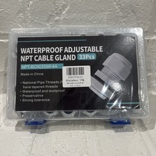 NIB! Waterproof Adjustsable NPT Cable Gland 33 Assorted Pieces ATNPT-BOX 33 W-4A