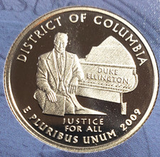 2009-S Gem Clad Proof ATB District of Columbia Washington Quarter