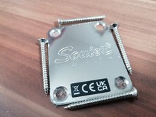 .Fender Squier Classic Vibe 60s Jazzmaster Neck Plate + Bolts Parts Nickel