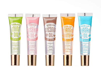 Ruby Kisses Broadway Vita-Lip Clear Lip Gloss (5 Pack Mint, Rosehip, Coconut, Ar