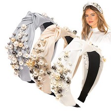 Headbands for Women Head Bands - Knotted Pearl Headband Diademas Para Mujer