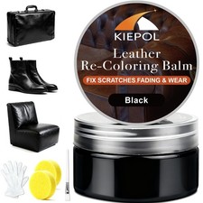 Black Leather Repair Kit, Black Leather Recoloring Balm, Leather Dye - Restor...