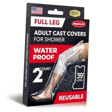 100 Waterproof Cast Covers for Shower Leg - 2pk - Tight Seal - Full Leg - 39"