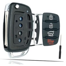 SUPALAND Flip Key Fob Shell Case Replacement Fits for Hyundai Sonata Santa Fe