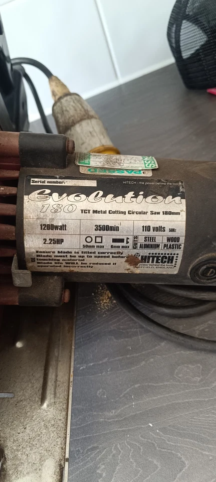 Evolution 180 TCT Metal Cutting Circular Saw 110V - Image 3 of 3