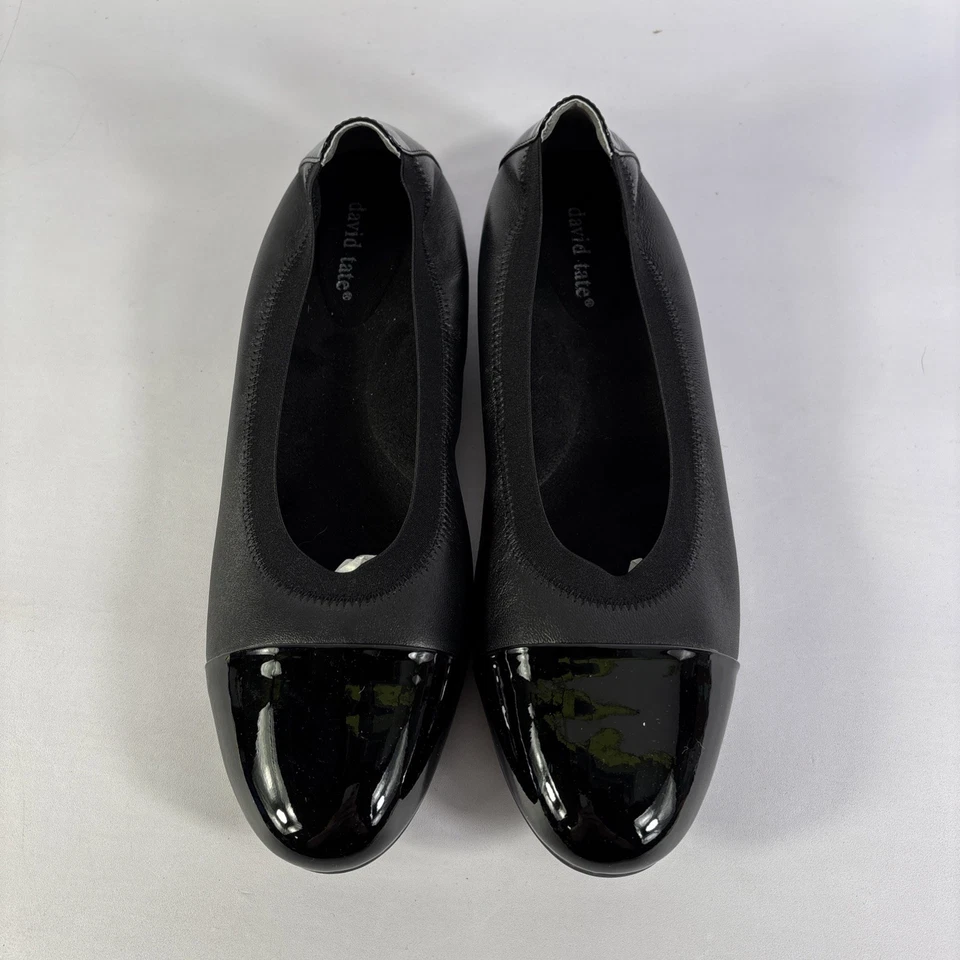 Zapatos planos de ballet David Tate Nicole para mujer talla 9,5N negros sin cordones cómodos-NUEVOS Foto 4 de 4