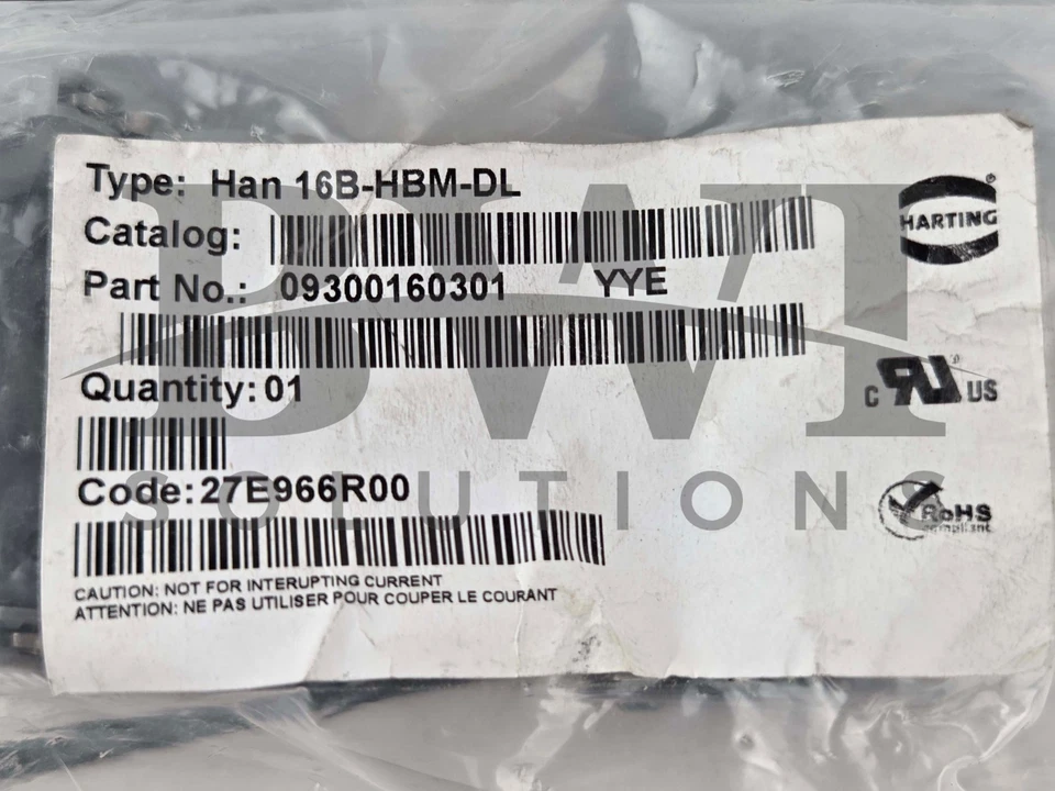 SEALED Harting 09300160301 YYC Bulkhead Housing HAN16B-HBM-DL Lot of 3 - Image 2 of 4