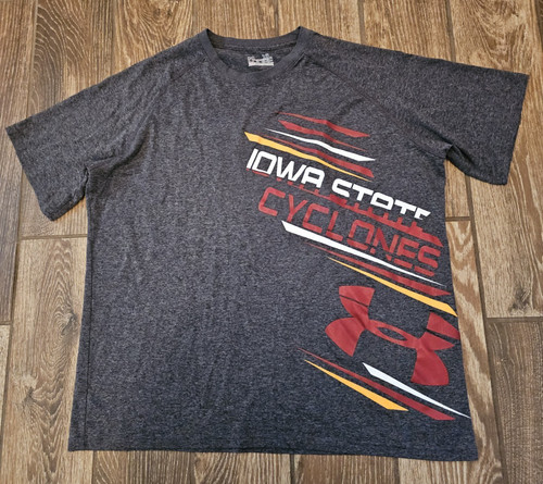 Under Armour Iowa State Cyclones Gray Short Sleeve Shirt Football Becht Sama XL