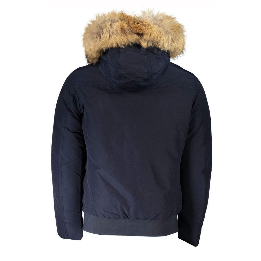 Woolrich Men's Blue Cotton-Polyamide Jacket with Pockets image 2