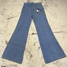 Vintage 70s Washington Dee Cee Rappers Denim Jeans Bell Bottom Flare Women 30x34