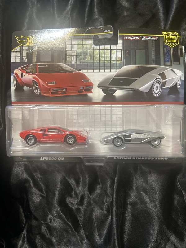 HOT WHEELS CAR CULTURE LAMBORGHINI COUNTACH LP5000 QV & LANCIA STYRATOS ZERO 2pk