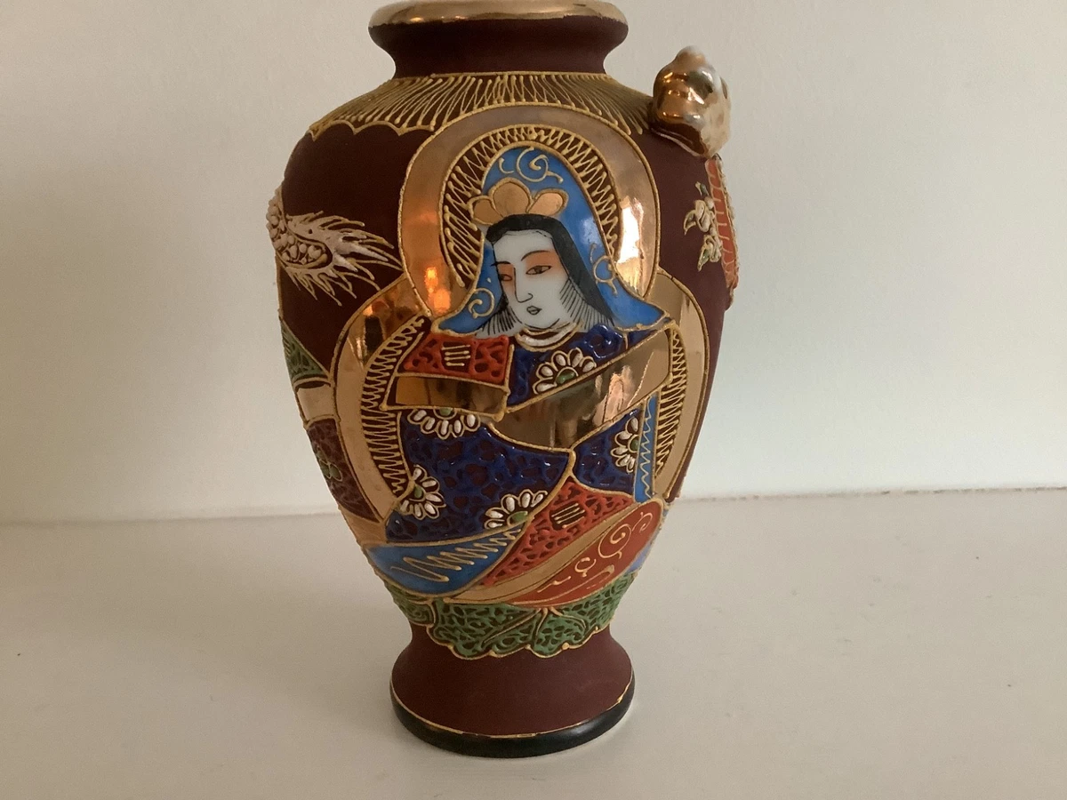 陶瓷多色老式原版古董日本花瓶| eBay