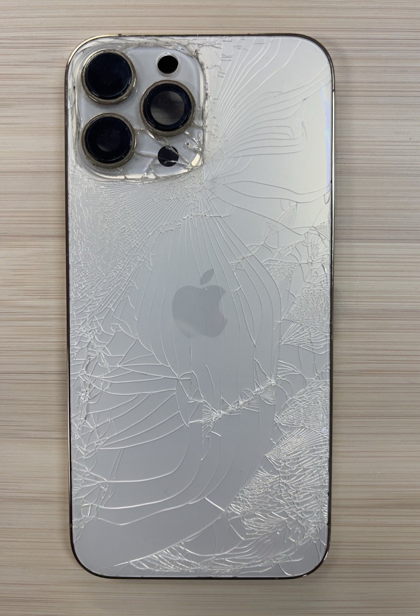 iPhone 13 Pro Max Gold CRACKED Back Housing Replacement Apple OEM