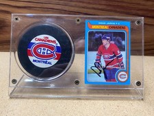 Signed 1979 Doug Jarvis Montreal Canadiens Puck & Card