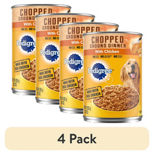 (4 pack) Pedigree Chopped Ground Dinner Adult Wet Dog Food, Chicken, 22 Oz Can 2.91 per gallon
