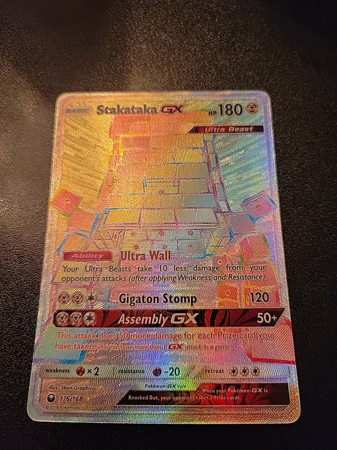 Pokemon - Stakataka GX - 176/168 - SM Celestial Storm - Secret Rare NM