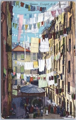 Genoa Liguria Truogoli People Vintage Postcard Italy Artistic Santa Brigida