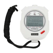 Professional Sport Stopwatch Timer 120 Lap Memory 0.01 Second Timing White