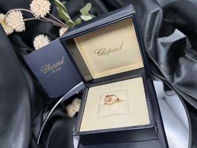 Chopard Happy Diamonds 18K Rose Gold Double Heart Ring | Diamonds