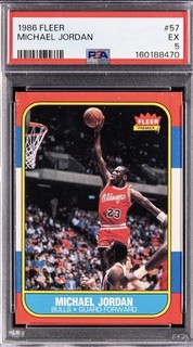 1986 87 Fleer Michael Jordan PSA 5 EX Rookie card RC CENTERED #57 Fresh Grade
