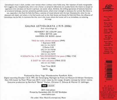 HARMEN DEBOER/VERA BETHS (VIOLIN)/REINBERT DE LEEUW (CONDUCTOR/PIANO) - GALINA U