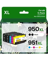 For HP 950XL 951XL Ink Cartridges 2 Black Cyan Magenta Yellow 5 Pack High-Yield 