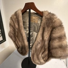 Vintage Jabro Breneman Boston Nerz Pelz Stola Cape Halstuch braun Kürschner GBF
