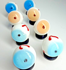  2 EYEBALL Marbles Eyes blue, brown, mixed Handmade Glass Ball 3/4" Stands
