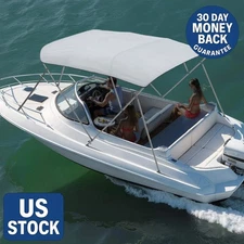 1200D PREMIUM BIMINI TOP 4 Bow Boat Cover 91"-96" Wide 8ft Long With Rear Poles