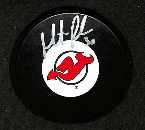 Martin Brodeur HOF Signed/Auto New Jersey Devils Logo Hockey Puck Steiner 201860