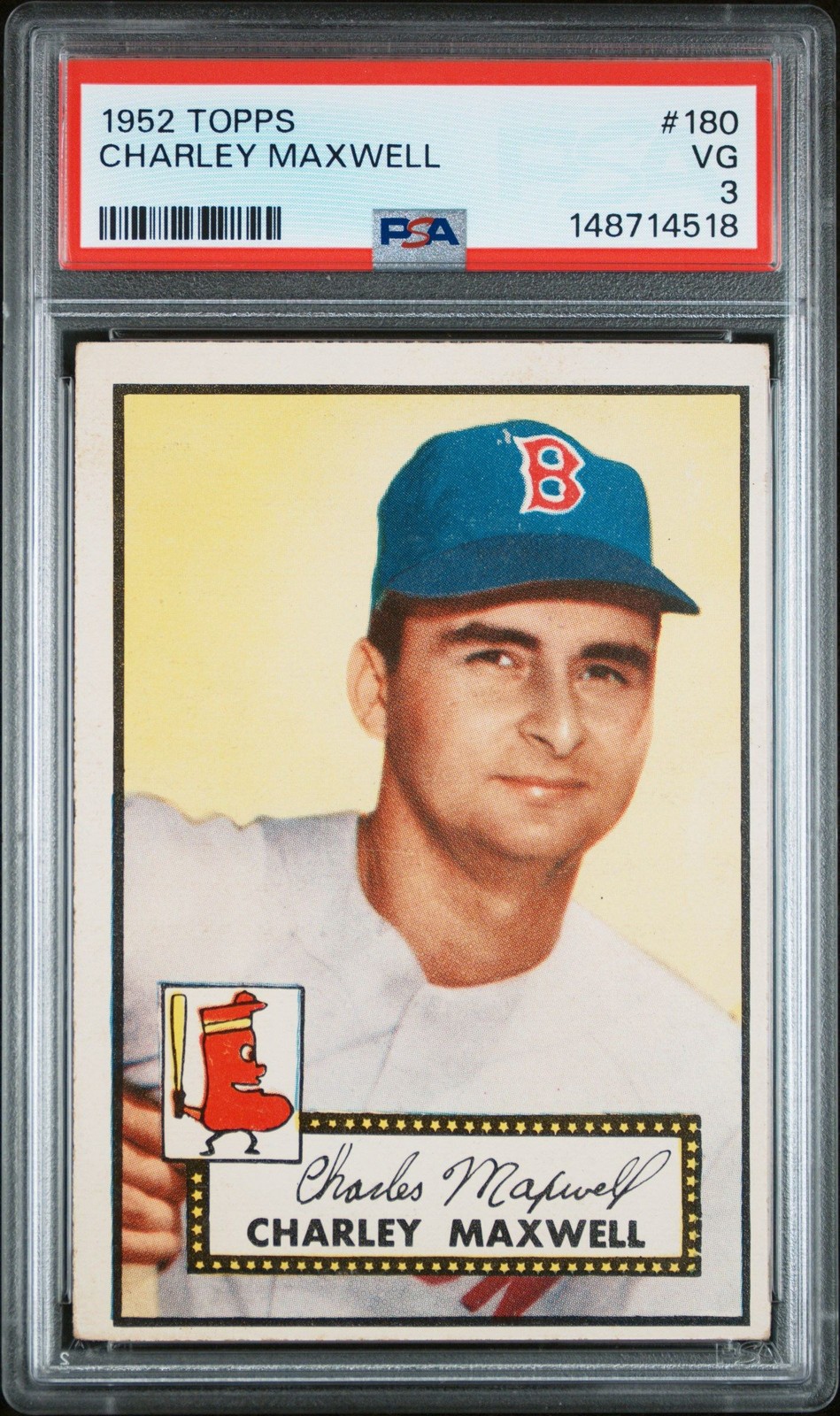 Charley Maxwell 1952 Topps PSA 3 #180 Boston Red Sox