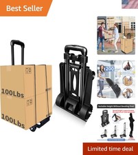 Heavy-Duty 4-Wheel Folding Utility Cart - 200 Lb Capacity for Travel Shopping