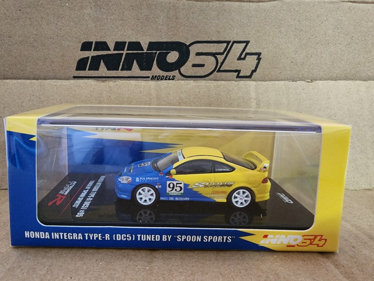 シビック ホンダ INNO64イノモデル1/64 Spoon Yellow Sports Spoon Tuned DC5 Type-R Integra Honda 1/64 Inno64 限定 5セット ミニカー