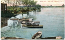 1909 West End Lake Woodlawn Lake San Antonio Texas Postcard