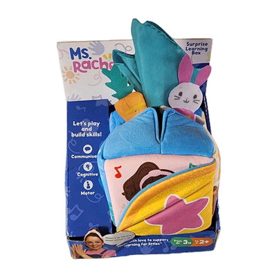 Ms. Rachel Surprise Learning Box, Jouets éducatifs avec animaux en peluche, jeux et activités sensoriels pour bébés, jouets pour filles et garçons de 0 à 2 ans et plus