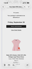 Versace Girls 90s Logo Fleece T-Shirt Dress Pink/Orange Short Sleeve 5T