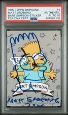 1990 Topps Simpsons #4 Matt Groening Signed Bart Simpson Rookie PSA/DNA AUTO 10