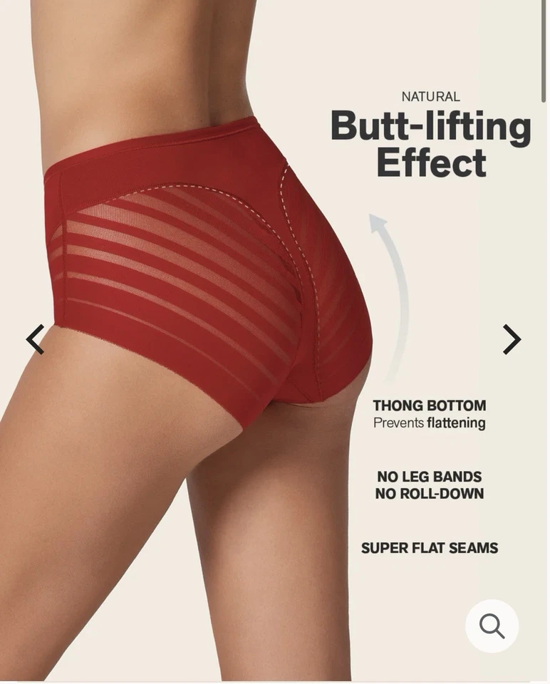 NUEVO Panty Leonisa Mujer Encaje Rayas Indetectable Clásico Modelador Beige Talla M Foto 2 de 4