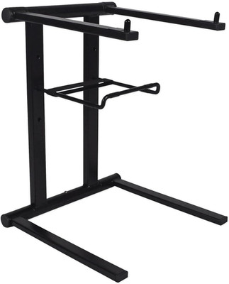 RLS2400 Lightweight Folding DJ Laptop Stand, Adjustable Height, Extra Shelf, Tra