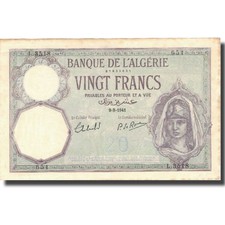 [#574582] Banknote, Algeria, 20 Francs, 1941, 1941-09-09, KM:78c, AU