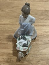 RARE Lladro NAO 1431 Figurine The Colors Of My Garden Girl With Dog Wheelbarrow