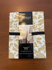 Lauren Ralph Lauren Tablecloth Pineview Floral 60x84 Gold Leaf Oblong Rectangle