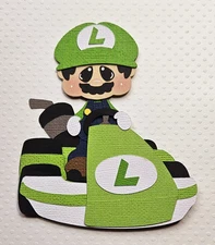 Mario Kart Inspired Luigi. Scrapbook, Card making Paper Piecing