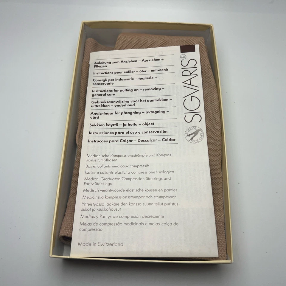 Sigvaris 503 Caucho Natural 30-40 Puntera ABIERTA Unisex Rodilla Pequeña Foto 2 de 3