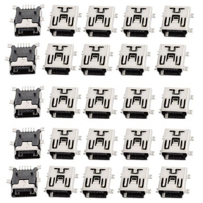 25 Stk. Mini USB 5 Pin Typ B DIP Buchse Stecker Jack Sockel Connector Adapter