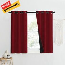 NICETOWN 100 Blackout Curtains with 37"W x 40"L Pack of 2 , Burgundy Red