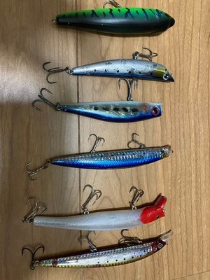 Set of 6 Seabass lures, sold as a bundle. s Soltaria, Pokkey, Morethan X-Roll,