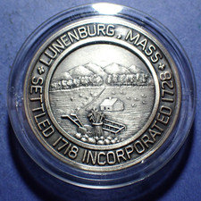 1978 Town of Lunenburg MA 250th Anniversary Sterling Silver Town Medal